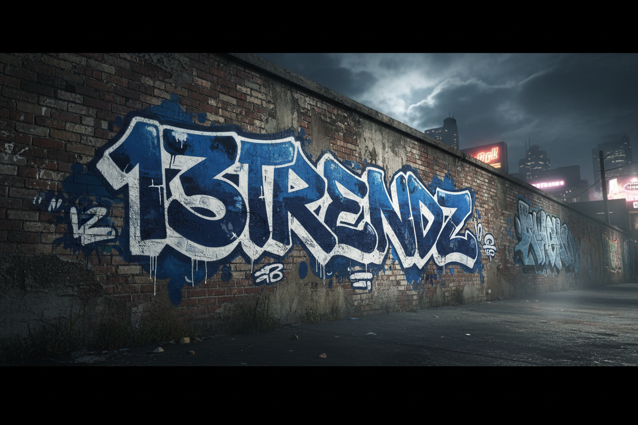 13TRENDZ Blue White Graffiti