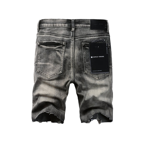 Black and Gray Distressed Shorts