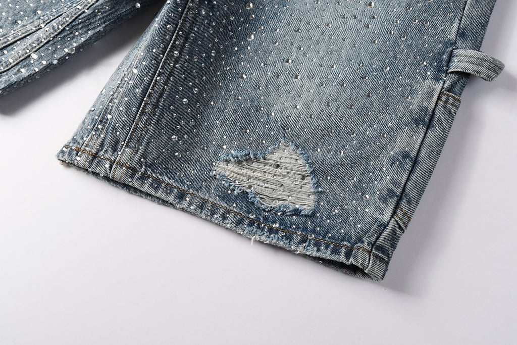 Distressed Rhinestone Shorts