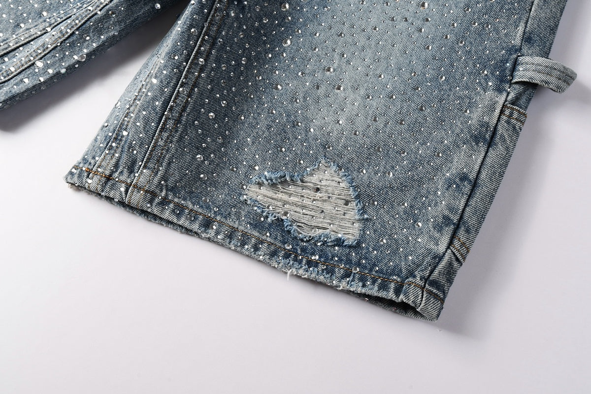 Distressed Rhinestone Shorts