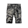 Black and Gray Distressed Shorts