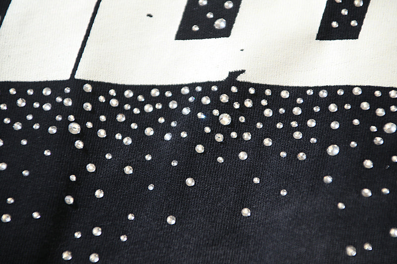 Black Rhinestone Tee