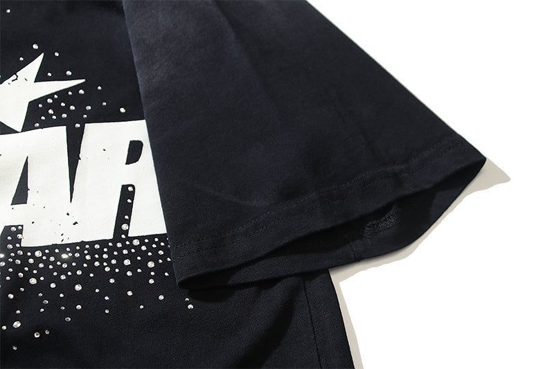 Black Rhinestone Tee